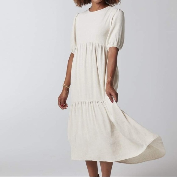 Cream Tiered Dress - Picture 1 of 4